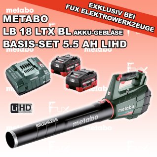 Metabo LB 18 LTX BL Akku-Gebläse inkl. Basis-Set 5.5 Ah LiHD